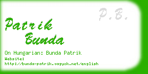 patrik bunda business card